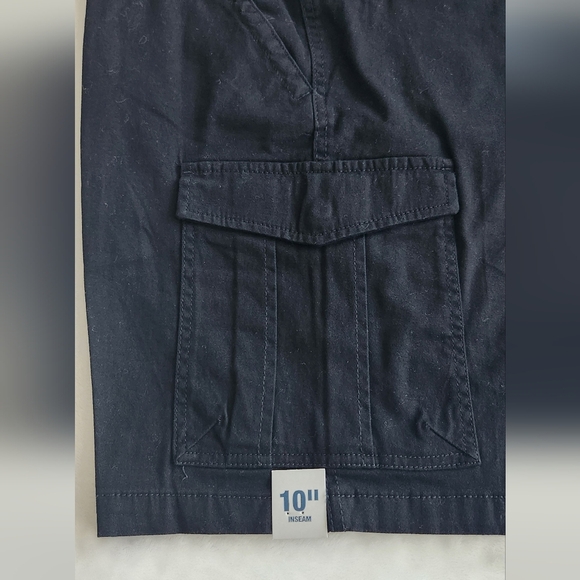 🩳 George Men’s Black Cargo Shorts – Size 44, NWT, 10” Inseam, Comfort Flex - Picture 5 of 14